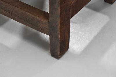 A Set of Four Stained Beech Modernist Dining Chairs France 1950s