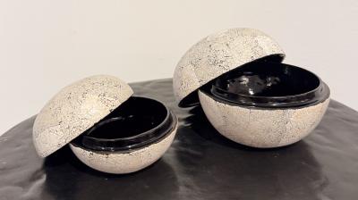 A Set of French Eggshell Lacquered Boxes circa 1950