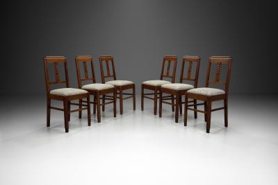 A Set of Six Art Deco Dining Chairs Europe Early 20th century