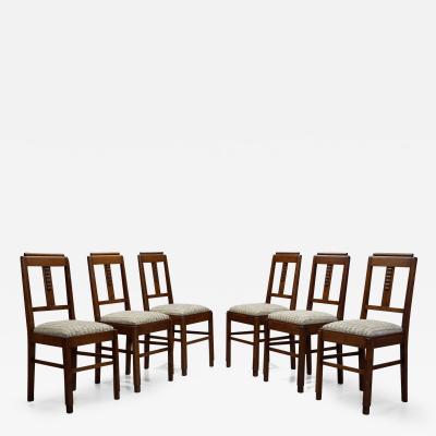 A Set of Six Art Deco Dining Chairs Europe Early 20th century