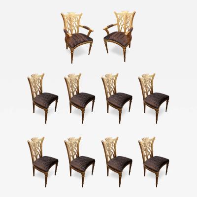 A Set of Ten Gilded Venetian Chairs