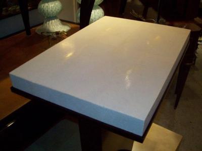 A Shagreen Top Table on A Macassar Ebony Base In The Dominique Style