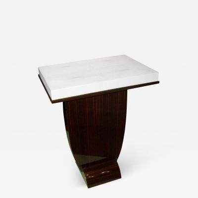 A Shagreen Top Table on A Macassar Ebony Base In The Dominique Style