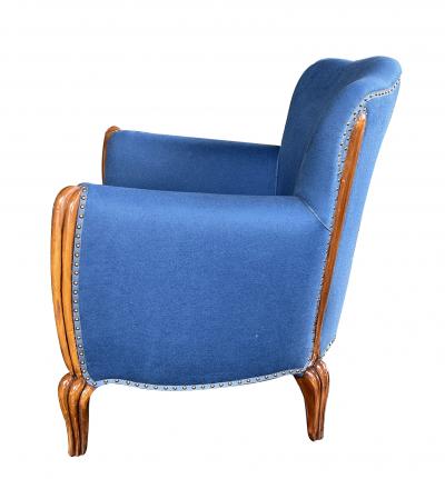 A Shapely Pair of French Art Deco Carved Beechwood Bergeres