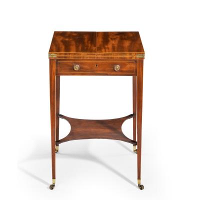 A Sheraton period George III mahogany patience table