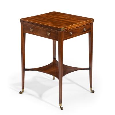 A Sheraton period George III mahogany patience table