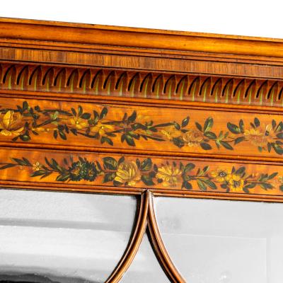 A Sheraton period West Indian satinwood secretaire bookcase