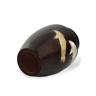 A Showa period lacquered metal vase