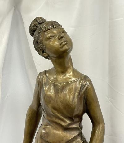 A Signed Bronze Ballerina by Italian Sculptor Sergio Benvenuto Italy 1950s