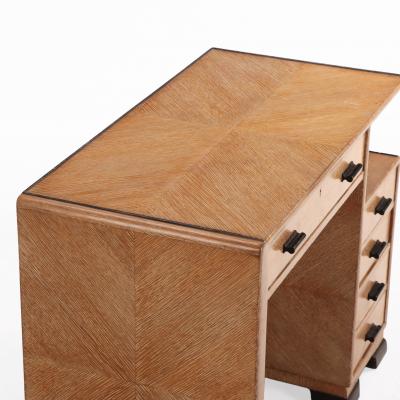 A Small English Art Deco Cerused Oak Desk C 1940 
