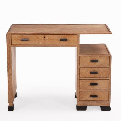 A Small English Art Deco Cerused Oak Desk C 1940 