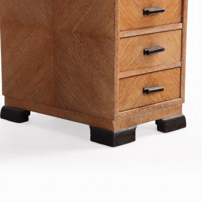 A Small English Art Deco Cerused Oak Desk C 1940 
