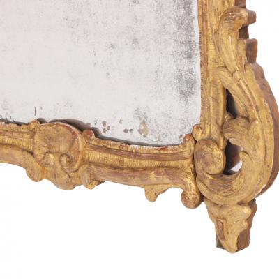 A Small French Giltwood and Carved Mirror 18th C 