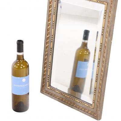 A Small French Louis XVI Painted and Gilt Carved Mirror C 1900 