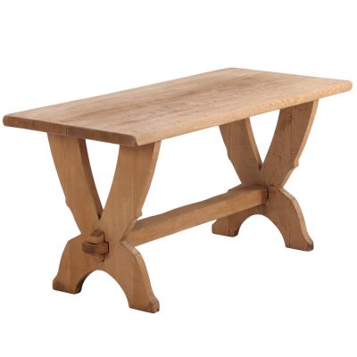 A Small French Solid Oak Trestle Table C 1950 