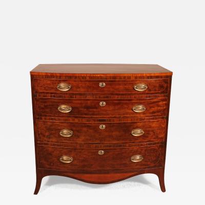 A Small Mahogany Chest Of Drawers With Inlays 18th Century