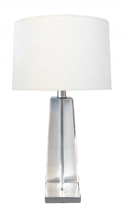 A Solid Crystal Obelisk form Table Lamp