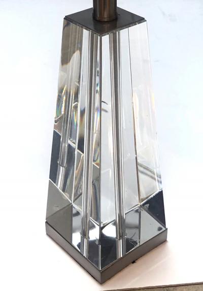 A Solid Crystal Obelisk form Table Lamp