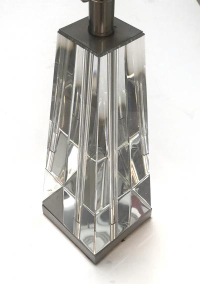 A Solid Crystal Obelisk form Table Lamp