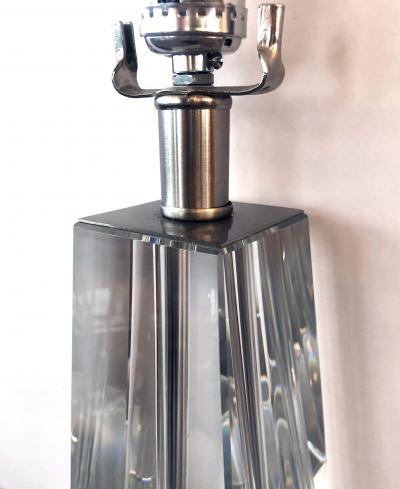 A Solid Crystal Obelisk form Table Lamp