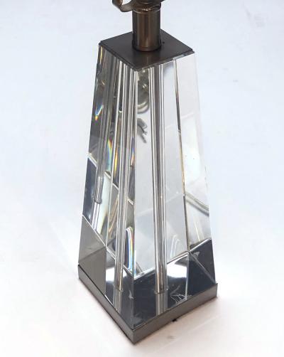 A Solid Crystal Obelisk form Table Lamp