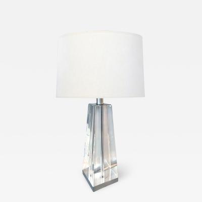 A Solid Crystal Obelisk form Table Lamp