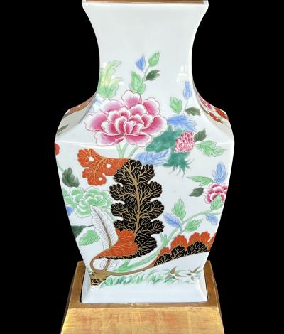 A Striking Set of Four Portuguese Imari Style Vases Now Mounted as Lamps