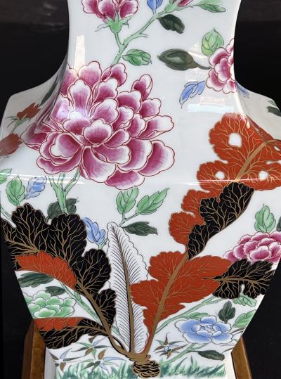 A Striking Set of Four Portuguese Imari Style Vases Now Mounted as Lamps