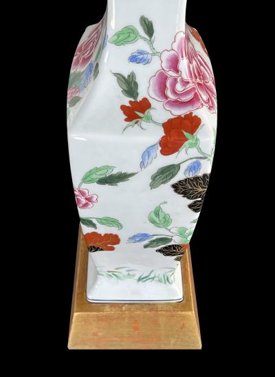 A Striking Set of Four Portuguese Imari Style Vases Now Mounted as Lamps