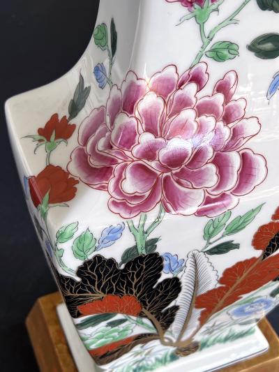 A Striking Set of Four Portuguese Imari Style Vases Now Mounted as Lamps