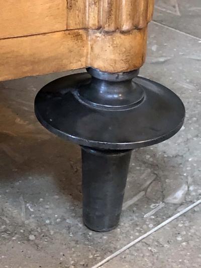 A Stylish French 1940s Sycamore 2 Door Cabinet with Pewter Mounts