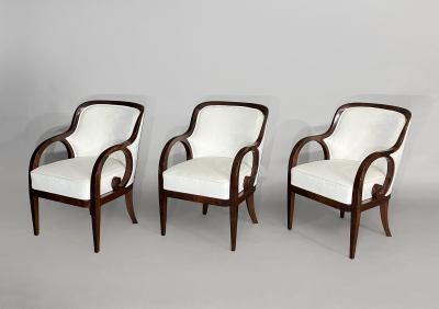 A Suite of Three Elegant Biedermeier Armchairs