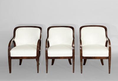 A Suite of Three Elegant Biedermeier Armchairs