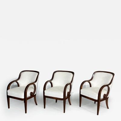 A Suite of Three Elegant Biedermeier Armchairs