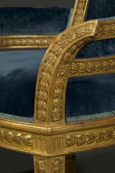 A Superb Neoclassical Giltwood Armchair of Impressive Scale