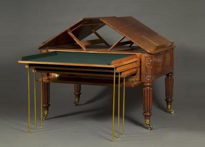 A Superb Quality George IV Fiddleback Mahogany Folio Table