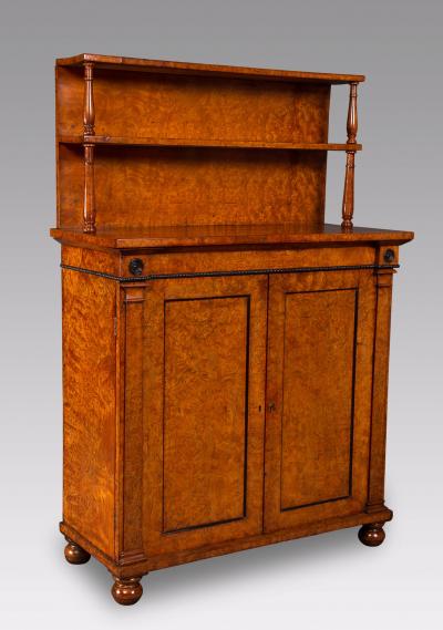 A Superb Quality Regency Burr Elm Chiffonier Cabinet by William Trotter