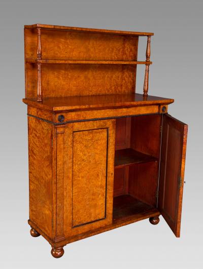 A Superb Quality Regency Burr Elm Chiffonier Cabinet by William Trotter