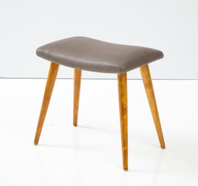 A Swedish Birch and Upholstered Stool Ca 1940s
