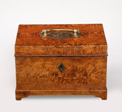 A Swedish Birchroot Box with Brass Mounts 19th Century