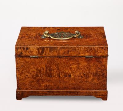 A Swedish Birchroot Box with Brass Mounts 19th Century