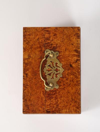A Swedish Birchroot Box with Brass Mounts 19th Century