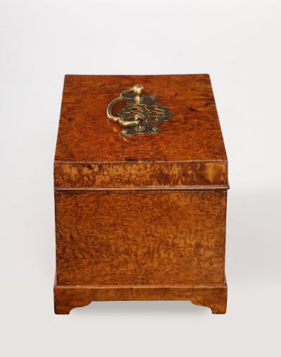 A Swedish Birchroot Box with Brass Mounts 19th Century