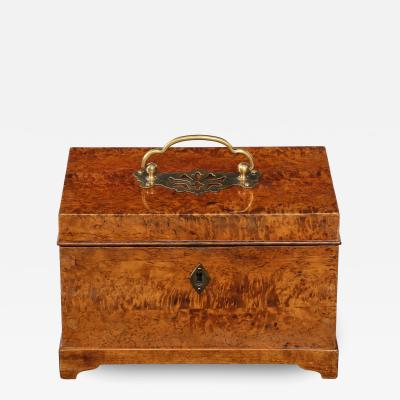 A Swedish Birchroot Box with Brass Mounts 19th Century