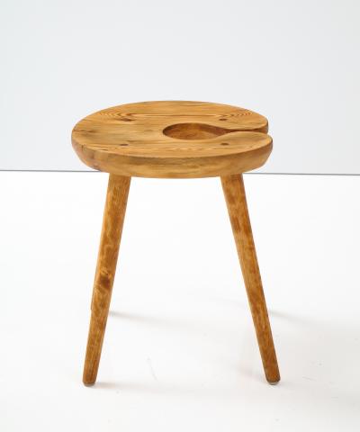 A Swedish Carved Birch and Pine Stool Circa 1960s