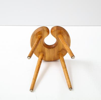 A Swedish Carved Birch and Pine Stool Circa 1960s