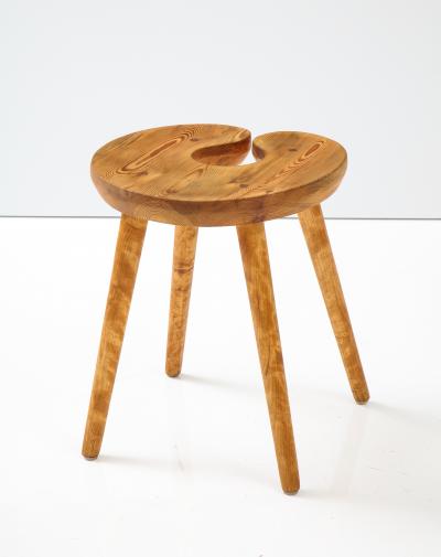 A Swedish Carved Birch and Pine Stool Circa 1960s