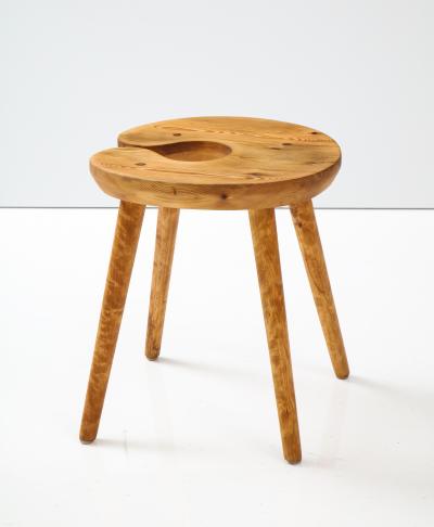 A Swedish Carved Birch and Pine Stool Circa 1960s