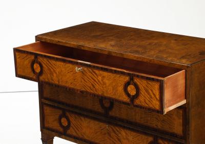 A Swedish Grace Birch and Palisander inlaid chest of drawers Circa 1930s