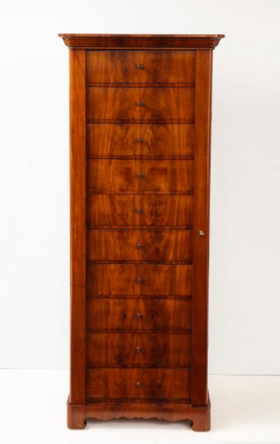A Swedish Karl Johan Mahogany Wellington Chest of Drawers Circa 1840s